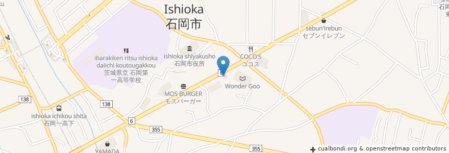 Mapa de ubicacion de すたみな太郎 en Japon, Préfecture D'Ibaraki, 石岡市.