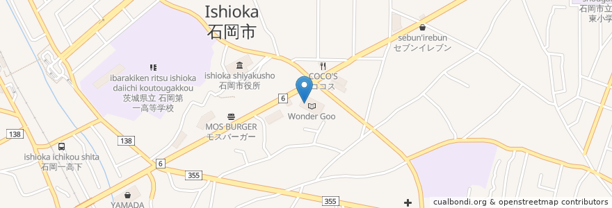 Mapa de ubicacion de スシロー en 日本, 茨城県, 石岡市.