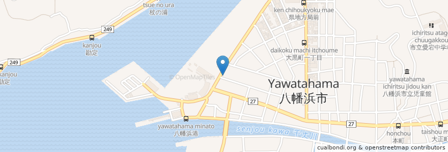Mapa de ubicacion de アップル en 日本, 爱媛县, 八幡浜市.