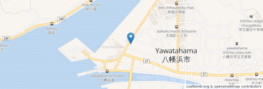 Mapa de ubicacion de トロール市 en 일본, 에히메현, 八幡浜市.