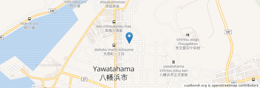 Mapa de ubicacion de 新鮮市場 en Japan, Präfektur Ehime, 八幡浜市.