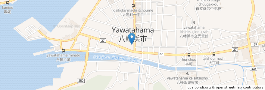 Mapa de ubicacion de うえだ en Giappone, Prefettura Di Ehime, 八幡浜市.