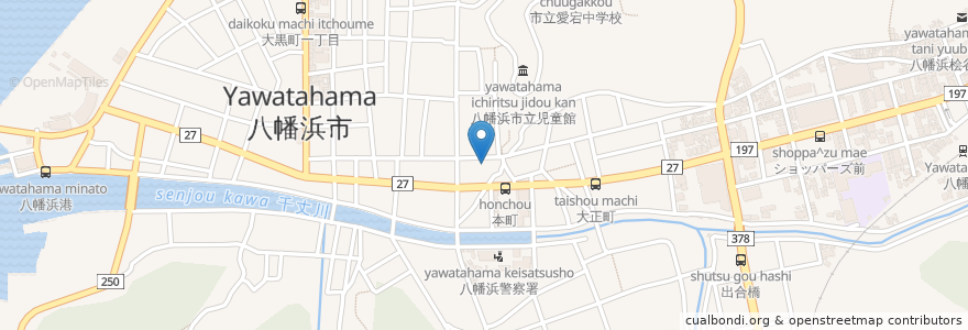 Mapa de ubicacion de 焼き上手 en 日本, 愛媛県, 八幡浜市.
