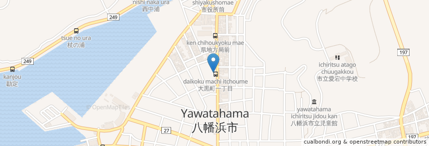 Mapa de ubicacion de ごんげん山 en 일본, 에히메현, 八幡浜市.