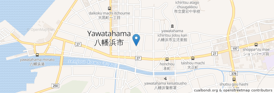 Mapa de ubicacion de 火の鳥 en 日本, 愛媛県, 八幡浜市.