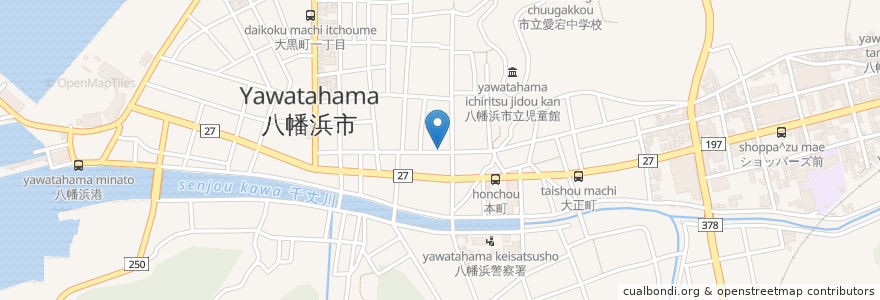 Mapa de ubicacion de 岩木屋 en Japonya, 愛媛県, 八幡浜市.