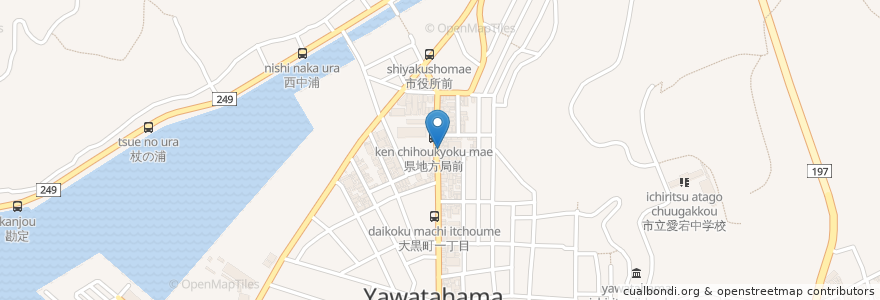 Mapa de ubicacion de 清家食堂 en Japon, Préfecture D'Ehime, 八幡浜市.