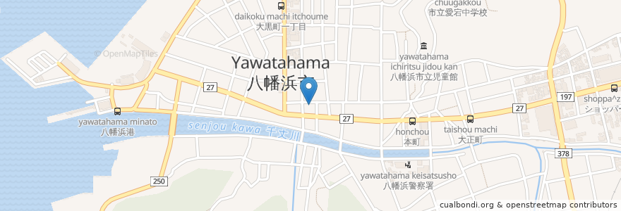 Mapa de ubicacion de 次郎長寿司 en Giappone, Prefettura Di Ehime, 八幡浜市.
