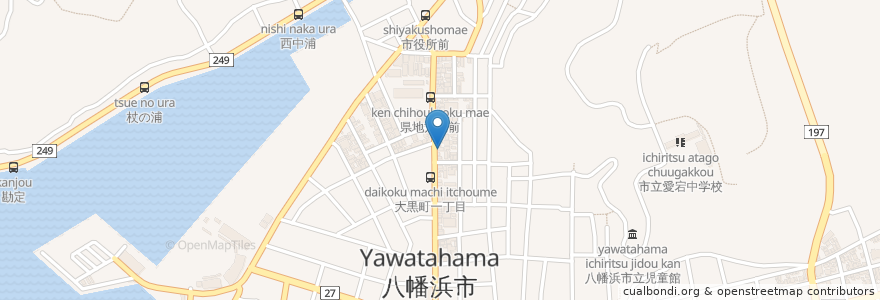 Mapa de ubicacion de おもちゃ en ژاپن, 愛媛県, 八幡浜市.