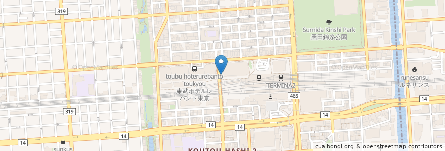 Mapa de ubicacion de アルカキット錦糸町駐車場 en Япония, Токио, Сумида.