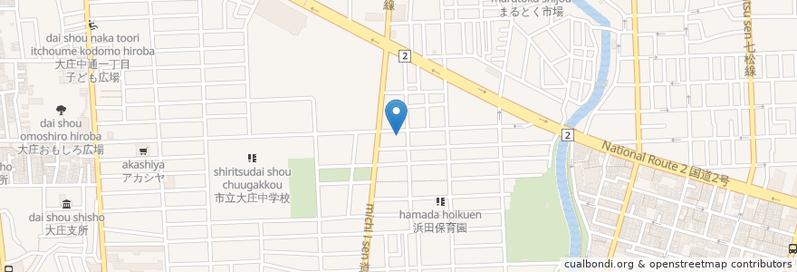 Mapa de ubicacion de お好み焼 栄屋 en 일본, 효고현, 尼崎市.