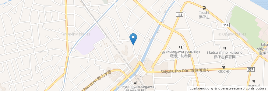 Mapa de ubicacion de 宝塚警察署 逆瀬川交番 en Japonya, 兵庫県, 宝塚市.