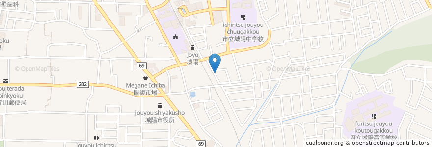 Mapa de ubicacion de 喫茶ティーポット en Japan, Präfektur Kyōto, 城陽市.
