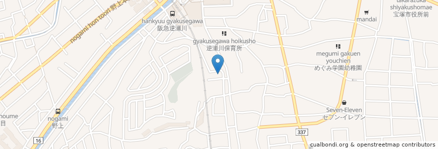 Mapa de ubicacion de 成福院 en Japão, 兵庫県, 宝塚市.