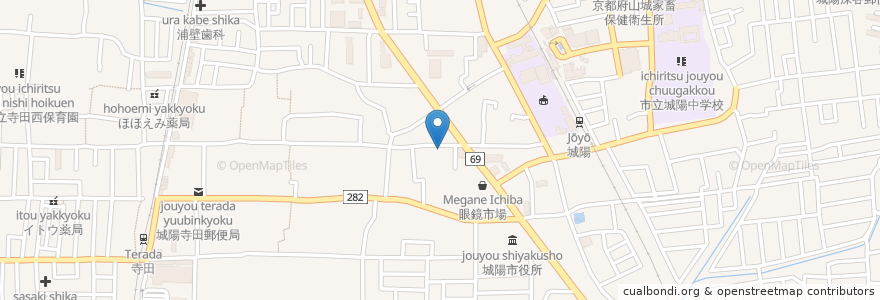Mapa de ubicacion de うめかわ内科クリニック en 日本, 京都府, 城陽市.