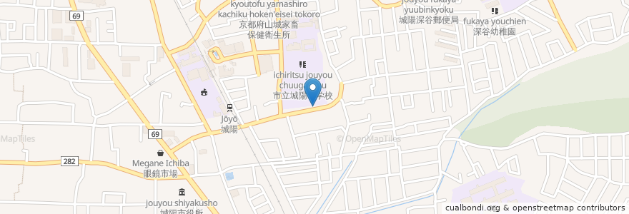 Mapa de ubicacion de 燻煙広場 pace en Japon, Préfecture De Kyoto, 城陽市.