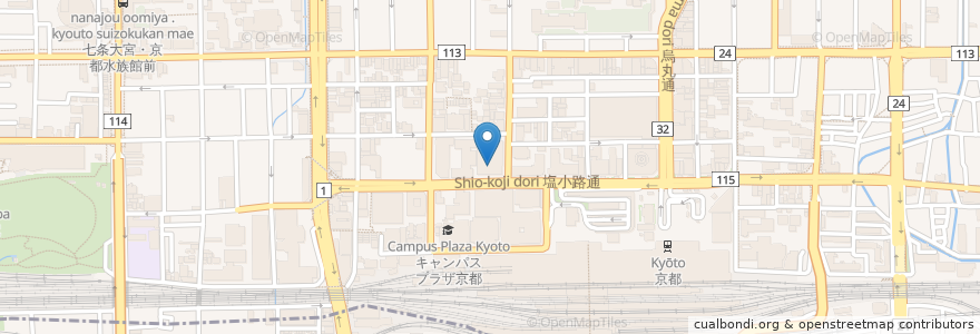 Mapa de ubicacion de 三菱UFJ銀行 en Япония, Киото, Киото, Симогё.