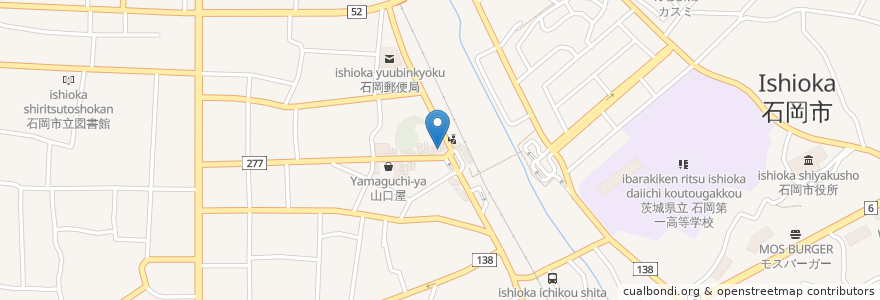 Mapa de ubicacion de 府中一丁目 en Japon, Préfecture D'Ibaraki, 石岡市.