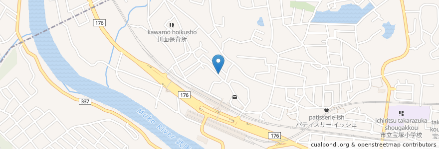 Mapa de ubicacion de 森田医院 en 일본, 효고현, 宝塚市.