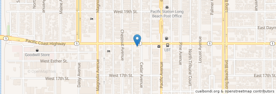 Mapa de ubicacion de Nix / Payday Today Check Cashing en Estados Unidos Da América, Califórnia, Los Angeles County, Long Beach.