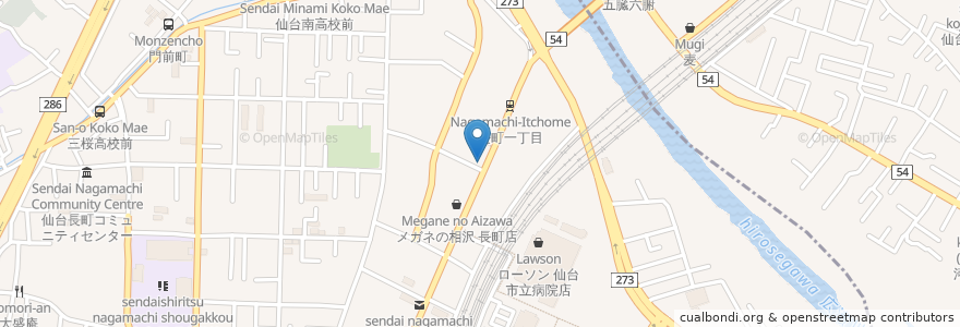 Mapa de ubicacion de メリケンコ本舗 en 일본, 미야기현, 仙台市, 太白区.