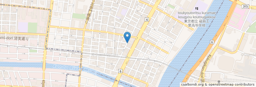 Mapa de ubicacion de そば八 en Japonya, 東京都, 台東区.