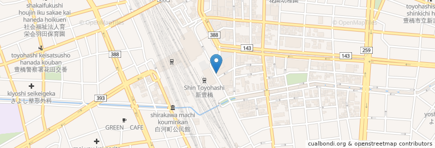 Mapa de ubicacion de 芋蔵 豊橋店 en Japonya, 愛知県, 豊橋市.