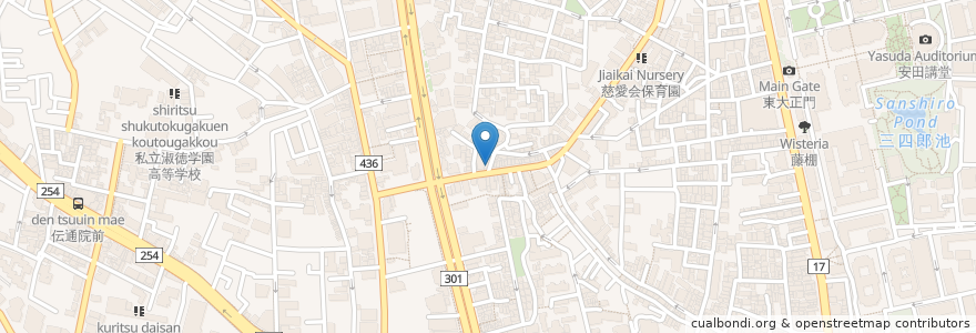 Mapa de ubicacion de ばっかすか en ژاپن, 東京都, 文京区.