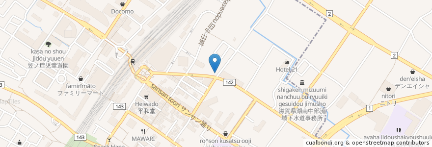 Mapa de ubicacion de かき小屋フィーバー en Japan, Präfektur Shiga, 草津市.
