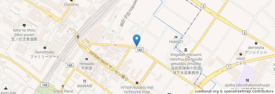 Mapa de ubicacion de フリーステップ en Jepun, 滋賀県, 草津市.