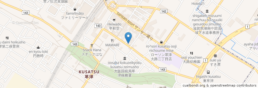 Mapa de ubicacion de 串ごろう en ژاپن, 滋賀県, 草津市.