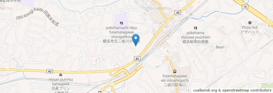 Mapa de ubicacion de 二俣川地下駐車場 en 일본, 가나가와현, 요코하마시, 旭区.