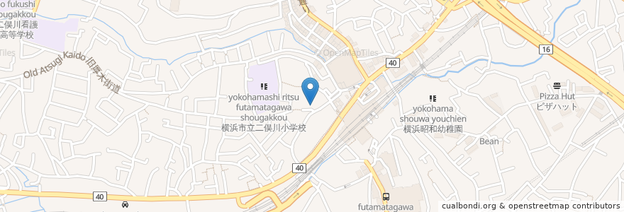 Mapa de ubicacion de 二俣川駅北口自転車駐車場　自転車館 en ژاپن, 神奈川県, 横浜市, 旭区.