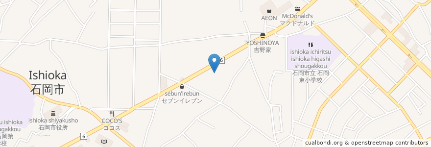 Mapa de ubicacion de 山岡家 en Japón, Prefectura De Ibaraki, 石岡市.