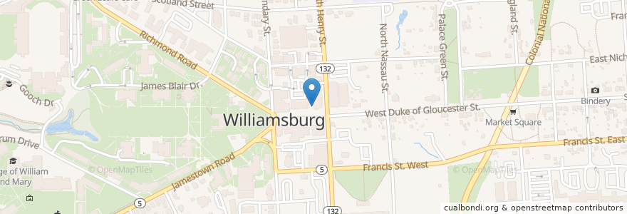 Mapa de ubicacion de The Trellis en United States, Virginia, Williamsburg.