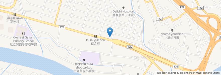 Mapa de ubicacion de ステーキハウス ブロンコビリー 宝塚店 en 日本, 兵庫県, 宝塚市.