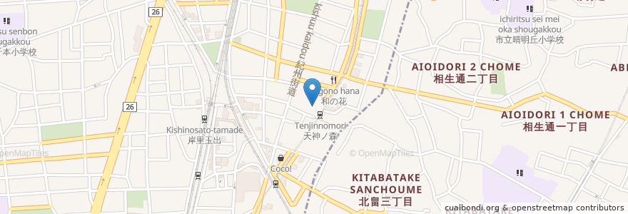 Mapa de ubicacion de 天神森天満宮 en 日本, 大阪府, 大阪市, 西成区.