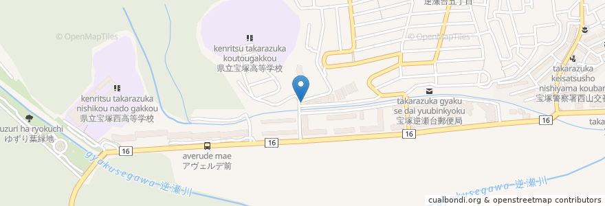 Mapa de ubicacion de ステーキ樹 en اليابان, 兵庫県, 宝塚市.