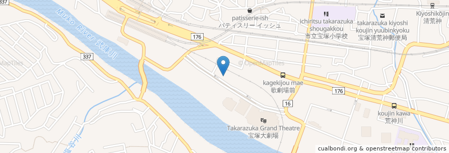 Mapa de ubicacion de Piccola cucina 気ままなヴェニス en 日本, 兵庫県, 宝塚市.