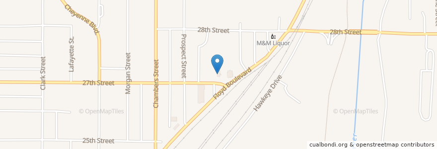 Mapa de ubicacion de Taco John's en Stati Uniti D'America, Iowa, Woodbury County, Sioux City.