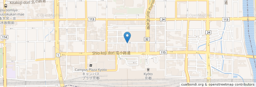Mapa de ubicacion de Miwaku en Japón, Prefectura De Kioto, Kioto, 下京区.