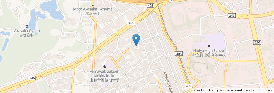 Mapa de ubicacion de 赤坂うまや en Jepun, 東京都.