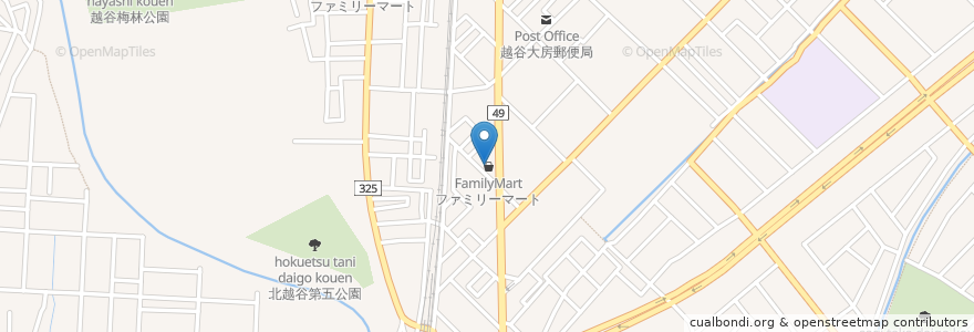 Mapa de ubicacion de ドミノ en اليابان, 埼玉県, 越谷市.