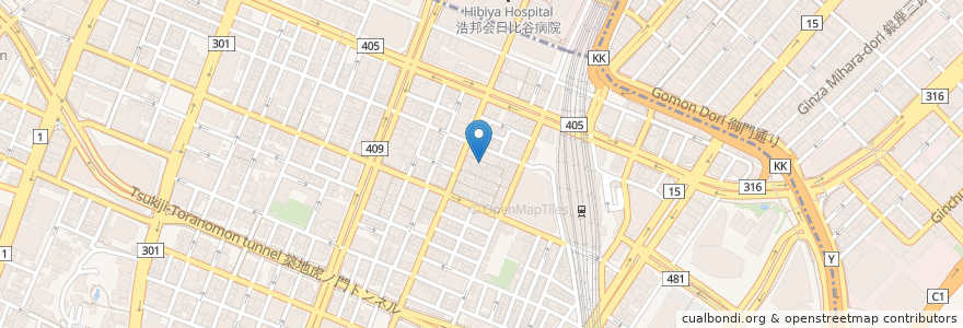 Mapa de ubicacion de 新橋　スチームレストラン　マルタ en Japonya, 東京都, 港区.