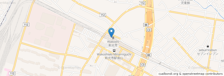 Mapa de ubicacion de すし三崎港 en Jepun, 埼玉県, 和光市.