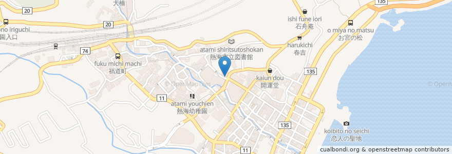 Mapa de ubicacion de 内田耳鼻咽喉科 en Japon, Préfecture De Shizuoka, 熱海市.
