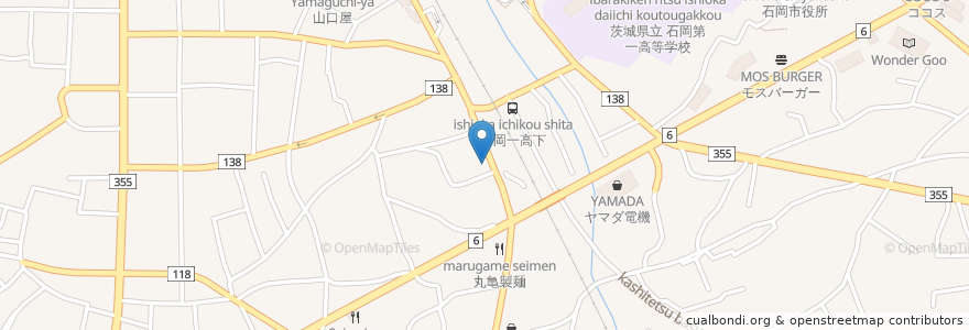 Mapa de ubicacion de 横川矯正歯科 en 日本, 茨城県, 石岡市.