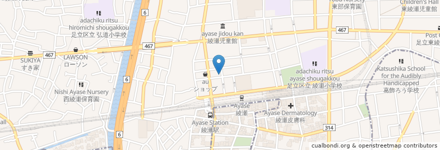 Mapa de ubicacion de Saizeriya en Japan, Tokyo, Adachi.