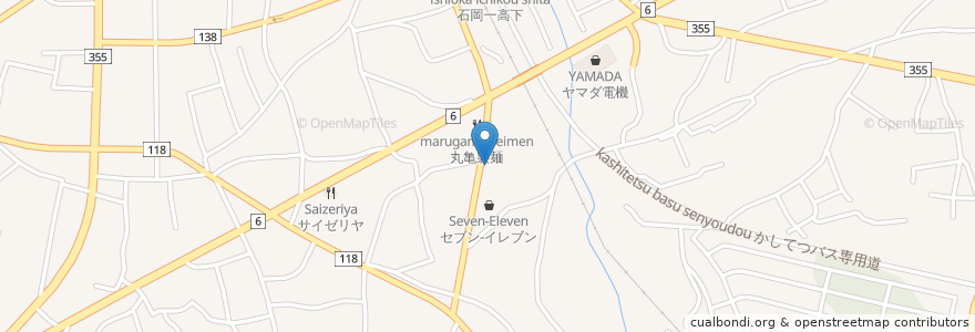 Mapa de ubicacion de すずらん en Jepun, 茨城県, 石岡市.