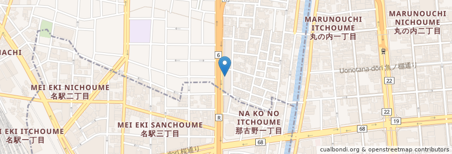 Mapa de ubicacion de 宮本むなし en Japonya, 愛知県, 名古屋市, 中村区.